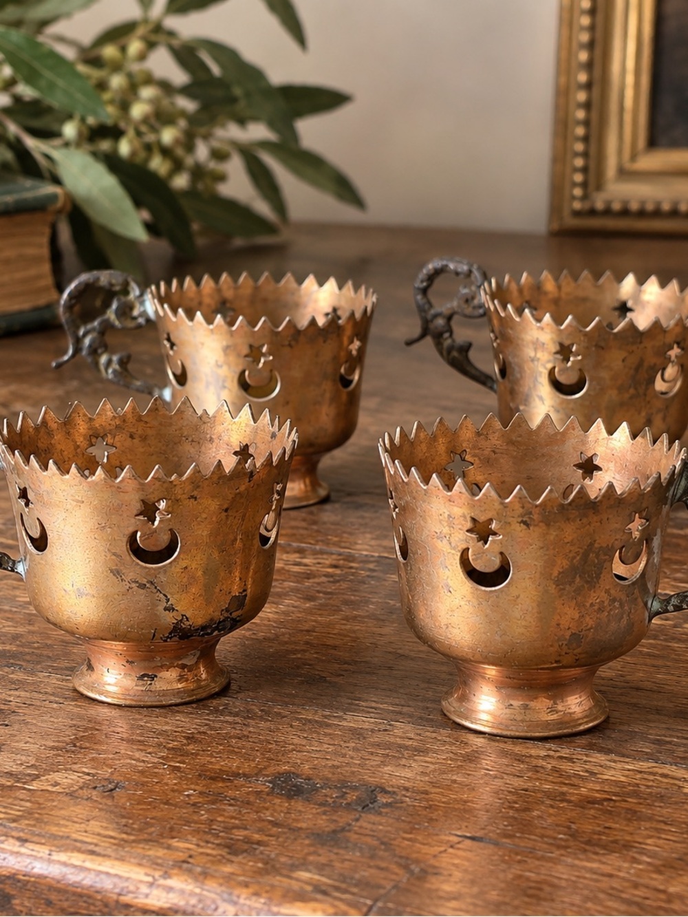 Vintage Turkish Style Coffee Cup Holders-Set of 4